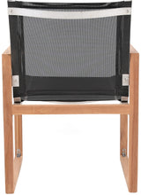 Tulum Black Waterproof Fabric Outdoor Dining Arm Chair from Meridian - Luna Furniture