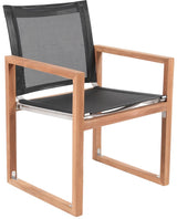 Tulum Black Waterproof Fabric Outdoor Dining Arm Chair from Meridian - Luna Furniture