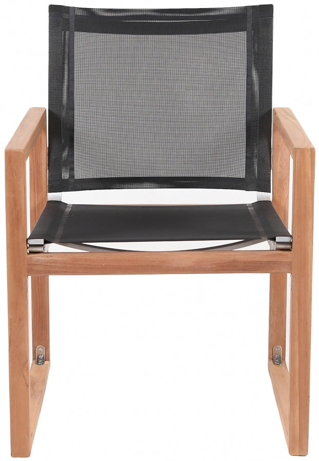 Tulum Black Waterproof Fabric Outdoor Dining Arm Chair from Meridian - Luna Furniture