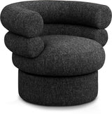 Black Valentina Linen Textured Fabric Accent Chair from Meridian - Luna Furniture