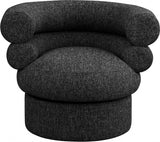 Black Valentina Linen Textured Fabric Accent Chair from Meridian - Luna Furniture