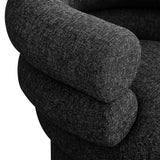 Black Valentina Linen Textured Fabric Accent Chair from Meridian - Luna Furniture