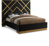 Vector Black Velvet King Bed from Meridian - Luna Furniture