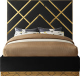 Vector Black Velvet King Bed from Meridian - Luna Furniture