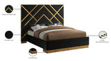 Vector Black Velvet King Bed from Meridian - Luna Furniture