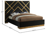 Vector Black Velvet Queen Bed from Meridian - Luna Furniture