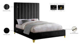 Via Black Velvet Full Bed from Meridian - Luna Furniture