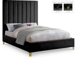 Via Black Velvet King Bed from Meridian - Luna Furniture