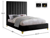 Via Black Velvet King Bed from Meridian - Luna Furniture