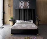 Via Black Velvet King Bed from Meridian - Luna Furniture