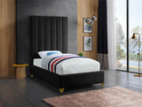 Via Black Velvet Twin Bed from Meridian - Luna Furniture