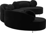 Vivacious Black Velvet 3-Piece Sectional from Meridian - Luna Furniture