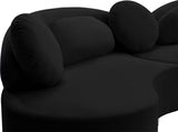 Vivacious Black Velvet 3-Piece Sectional from Meridian - Luna Furniture