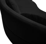 Vivacious Black Velvet 3-Piece Sectional from Meridian - Luna Furniture