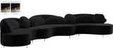 Vivacious Black Velvet 3-Piece Sectional from Meridian - Luna Furniture