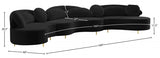 Vivacious Black Velvet 3-Piece Sectional from Meridian - Luna Furniture