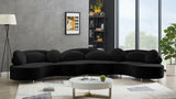 Vivacious Black Velvet 3-Piece Sectional from Meridian - Luna Furniture