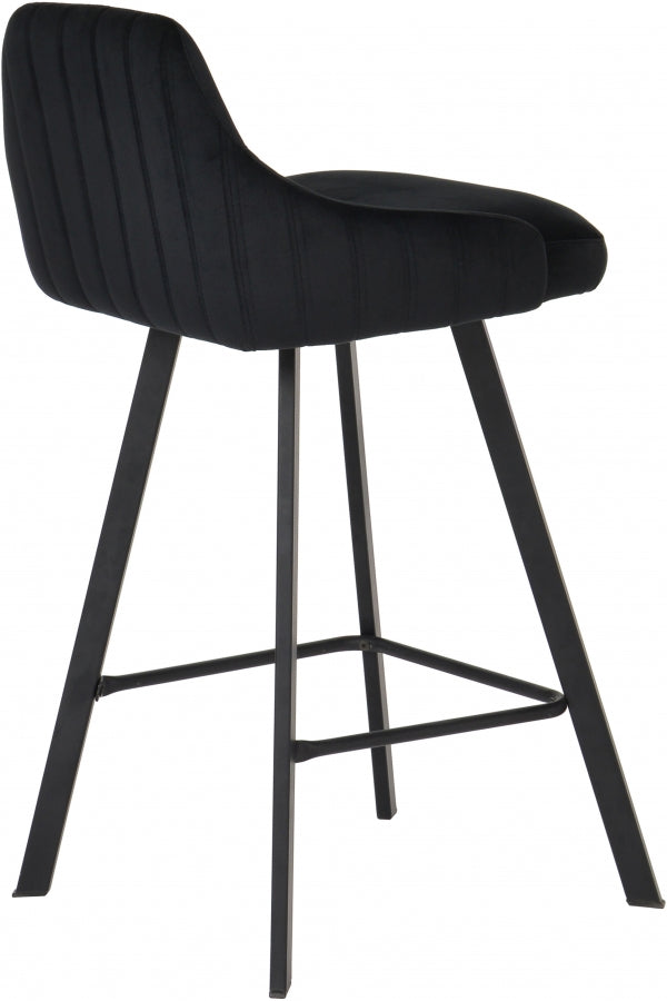 Viviene Black Velvet Counter Stool, Set of 2 from Meridian - Luna Furniture