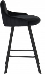 Viviene Black Velvet Counter Stool, Set of 2 from Meridian - Luna Furniture