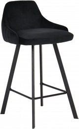 Viviene Black Velvet Counter Stool, Set of 2 from Meridian - Luna Furniture