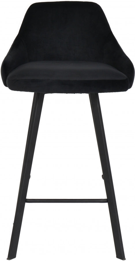 Viviene Black Velvet Counter Stool, Set of 2 from Meridian - Luna Furniture