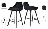 Viviene Black Velvet Counter Stool, Set of 2 from Meridian - Luna Furniture