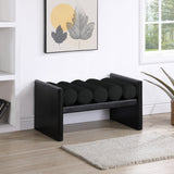 Waverly Black Boucle Fabric Bench from Meridian - Luna Furniture