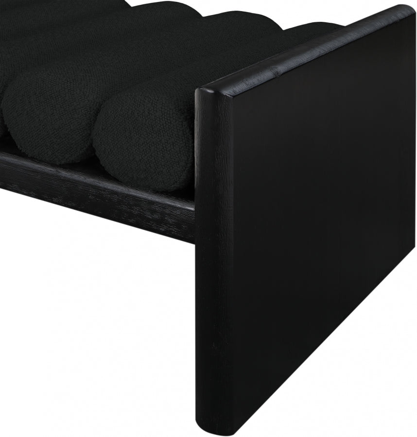 Waverly Black Boucle Fabric Bench from Meridian - Luna Furniture