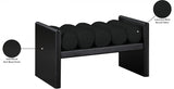 Waverly Black Boucle Fabric Bench from Meridian - Luna Furniture