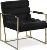 Wayne Black Velvet Accent Chair from Meridian - Luna Furniture