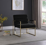 Wayne Black Velvet Accent Chair from Meridian - Luna Furniture