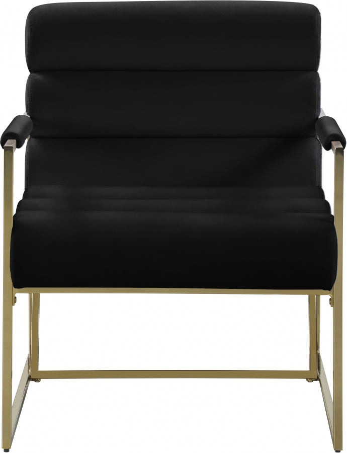 Wayne Black Velvet Accent Chair from Meridian - Luna Furniture