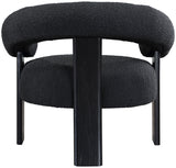 Black Winston Boucle Fabric Accent Chair from Meridian - Luna Furniture