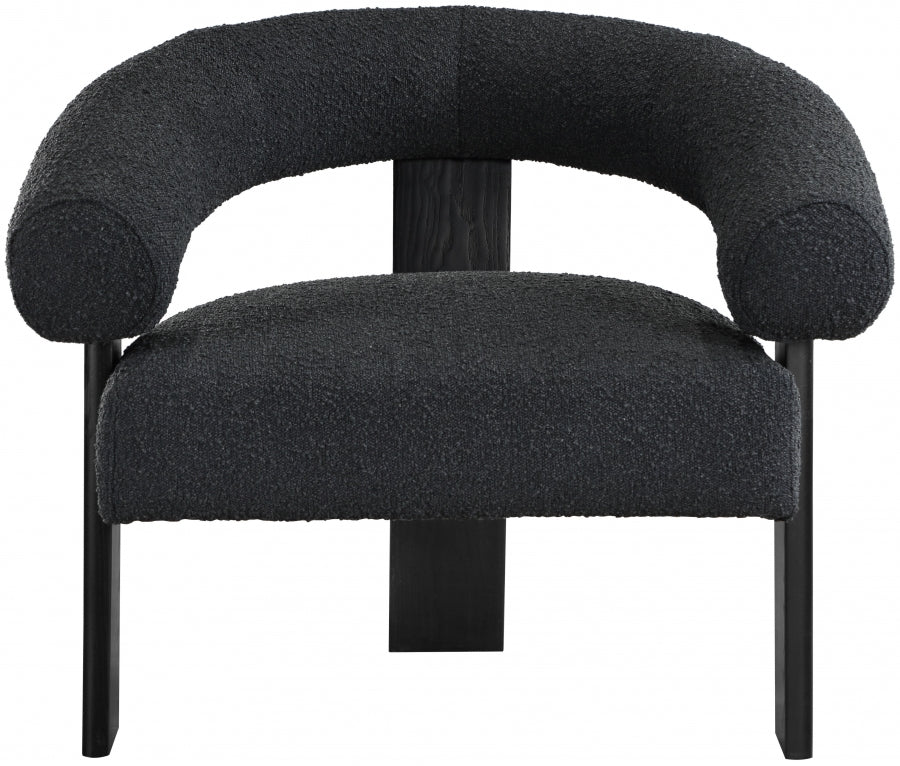 Black Winston Boucle Fabric Accent Chair from Meridian - Luna Furniture