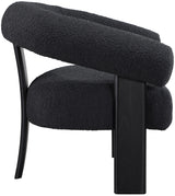 Black Winston Boucle Fabric Accent Chair from Meridian - Luna Furniture