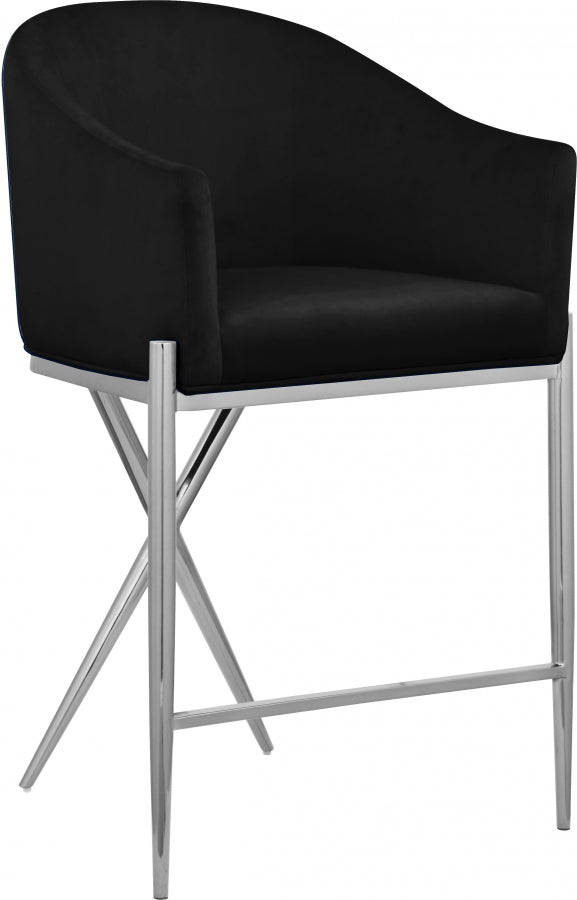 Xavier Black Counter Stool from Meridian - Luna Furniture