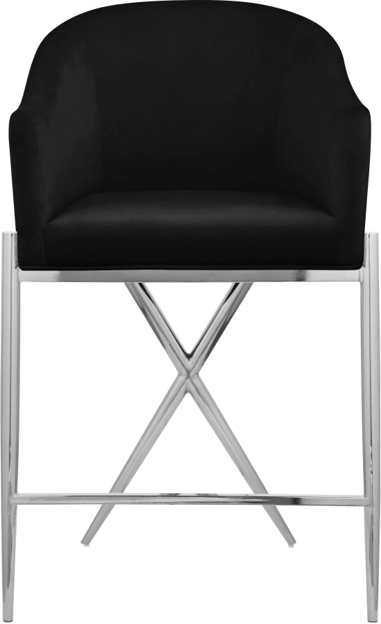 Xavier Black Counter Stool from Meridian - Luna Furniture