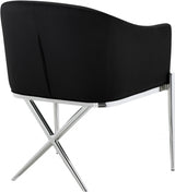 Xavier Black Velvet Dining Chair from Meridian - Luna Furniture