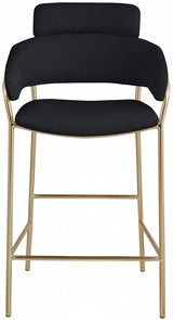 Yara Black Velvet Counter Stool from Meridian - Luna Furniture