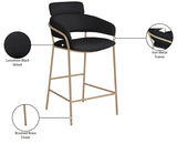 Yara Black Velvet Counter Stool from Meridian - Luna Furniture