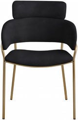 Yara Black Velvet Dining Chair, Set of 2 from Meridian - Luna Furniture