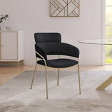 Yara Black Velvet Dining Chair, Set of 2 from Meridian - Luna Furniture