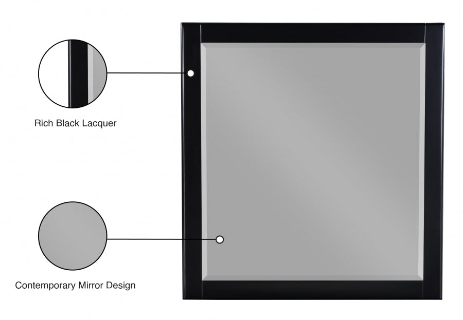 Zayne Black Mirror from Meridian - Luna Furniture