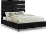 Zuma Black Velvet Queen Bed from Meridian - Luna Furniture