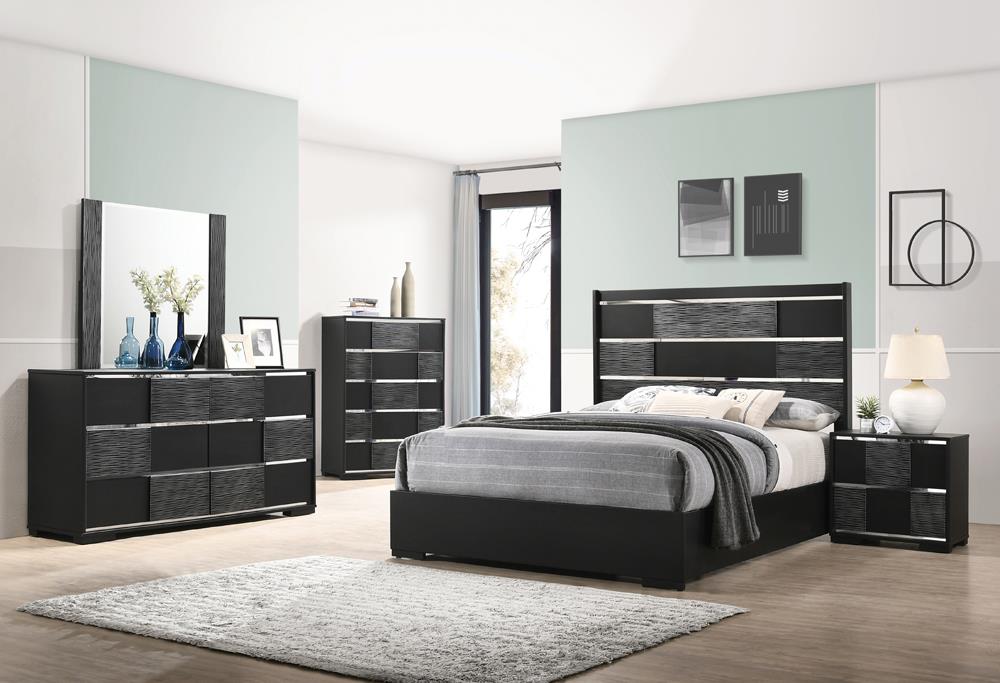 Blacktoft 4-piece Eastern King Panel Bedroom Set Black - 207101KE-S4 - Luna Furniture