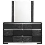 Blacktoft 6-drawer Dresser with Mirror Black - 207103M - Luna Furniture