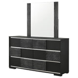 Blacktoft 6-drawer Dresser with Mirror Black - 207103M - Luna Furniture