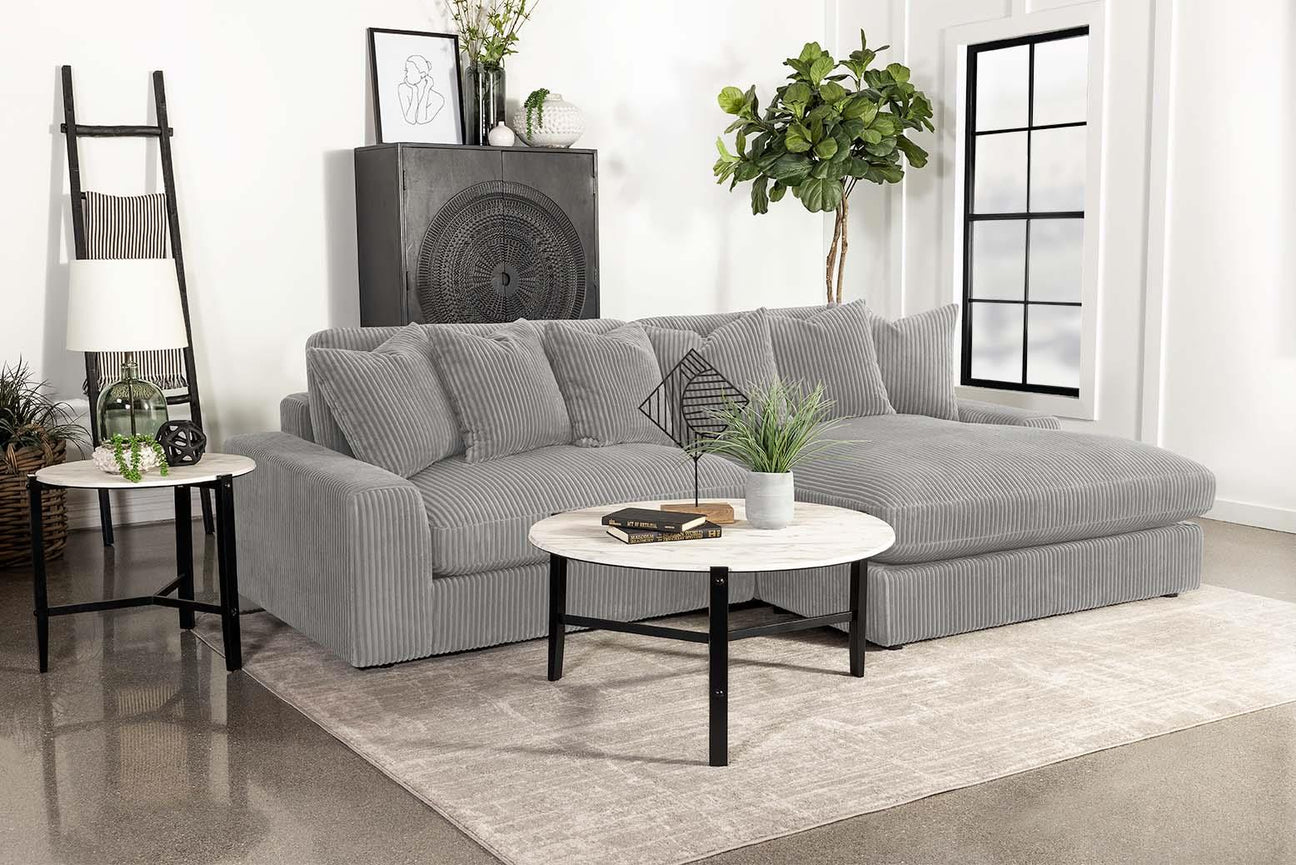 Blaine Upholstered Reversible Sectional Fog from Coaster - Luna Furniture