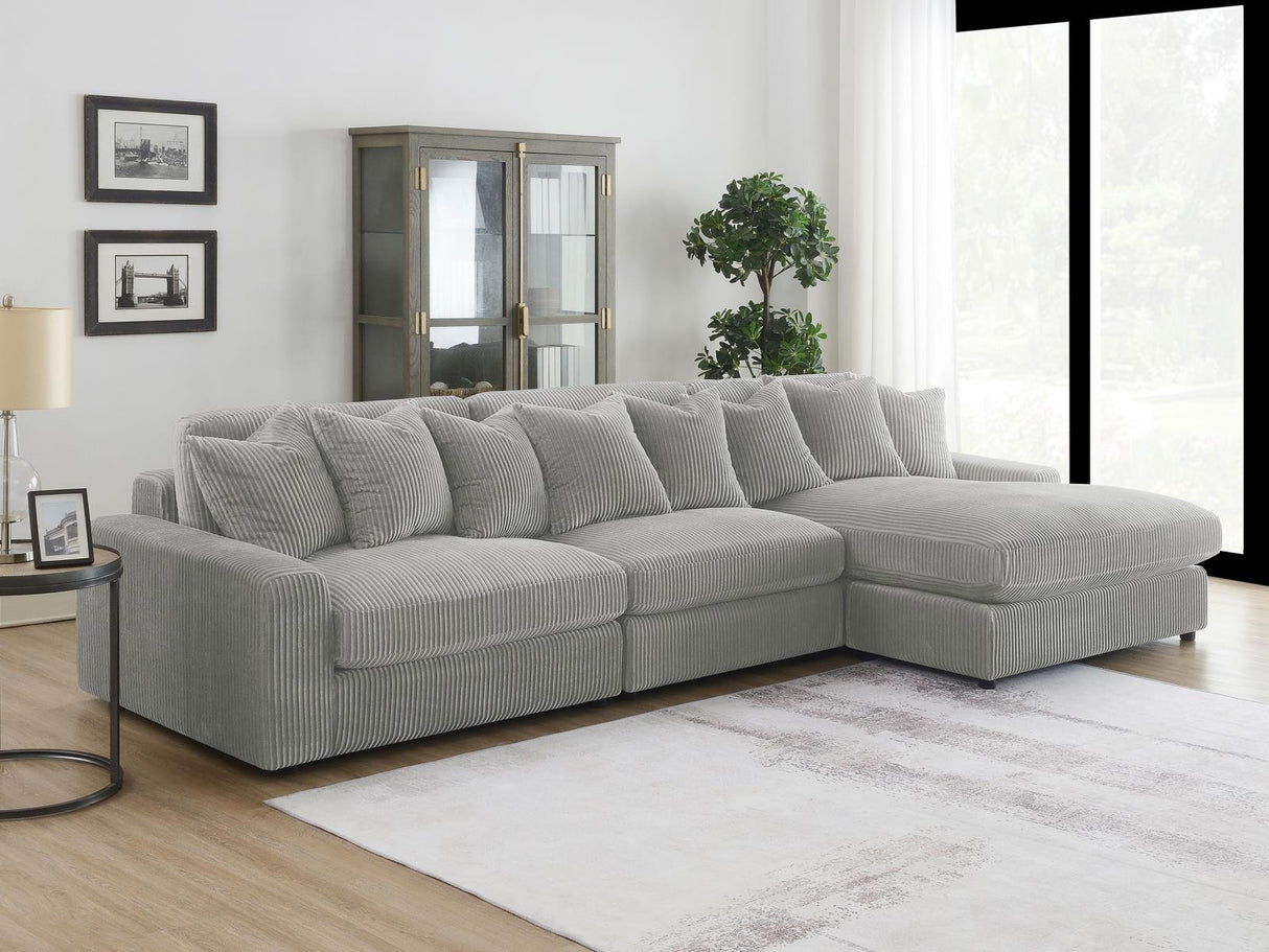 Blaine Upholstered Reversible Sectional Fog from Coaster - Luna Furniture