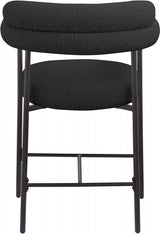 Blake Boucle Fabric Counter Stool Black, Set of 2 from Meridian - Luna Furniture